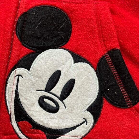 DISNEY MICKEY MOUSE FULL ZIP UP HOODIE SIZE 3X (22-24W) SOLID RED GREY LETTERS - Picture 2 of 11